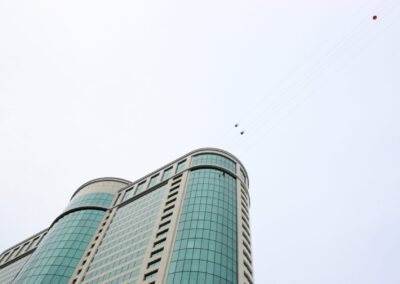 Fox Tower viewed from below at Foxwoods Resort Casino, Mashantucket, Connecticut